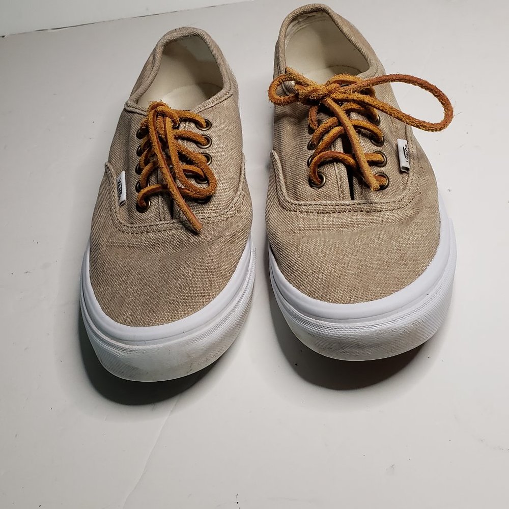 VANS Off the Wall Laceup Canvas Shoes- Size M6 W7.5 Tan